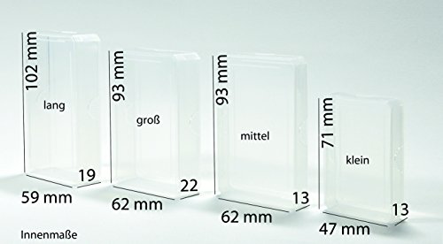 Preisvergleich Produktbild Kunststoffboxen Schüttelboxen Kleinteilaufbewahrung Leerhüllen Leerboxen Ordnungshilfen Ersatzhüllen Grundschule Plus Transparent Stapelbar PP-Etuis (mittel - 9,5 x 6,5 x 1,5 cm)