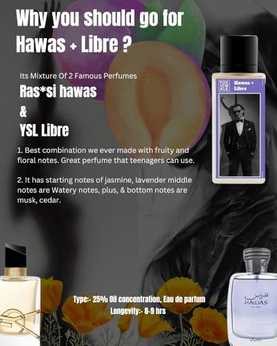 Image of TOXICMALE hawas + libre | PerfectLong lasting Unisex perfume For Date | perfumes for men & women | perfume for him & her | Gift for him & her | TMA18 | 50 ml perfume | TM Perfume House