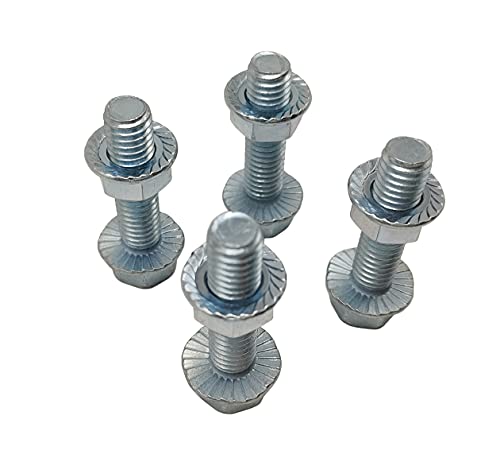 Image of 3 /8 Flanged Hex Head Bolts, 3 /8 Flanged Nuts, Flanged Hex Head Screws, Grade 5, Fully Threaded, 4 Pack (3 /8 inch-16 x 1 inch)