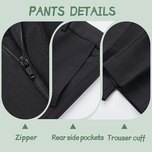 Men's Shawl Lapel 3 Piece Suit Set with Blue Paisley Vest, Black Pants One Button Blazer Formal Wedding & Party Attire4