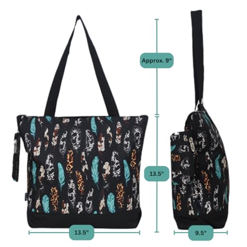 Image of NGIL Medium Top Zipper Closure Canvas Tote Bag with Attached Matching Coin Purse For Moms and Nurses