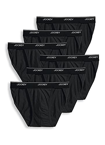 Jockey Men's Underwear Men's Elance String Bikini - 6 Pack, Black, s