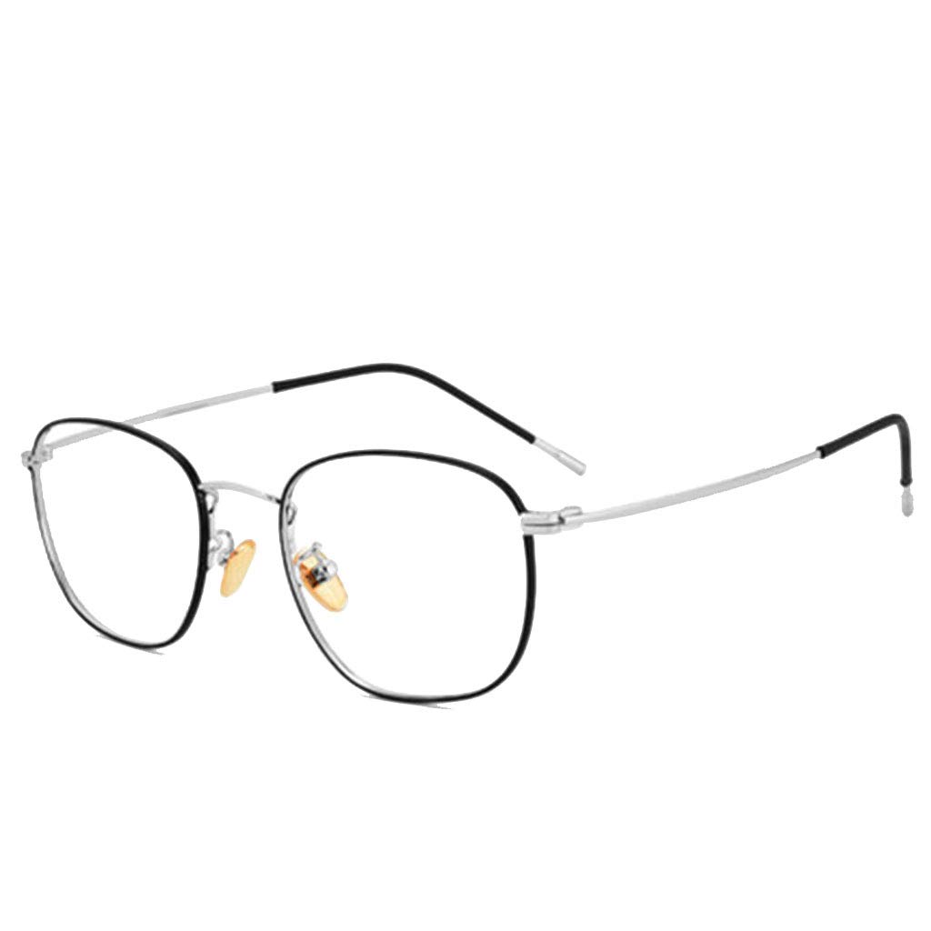 Anty-niebieskie komputerowe okulary do czytania Lekkie okulary do czytania Stylowa metalowa rama Męskie damskie okulary wspomagające wzrok (Color : Black, Size : 1.5)