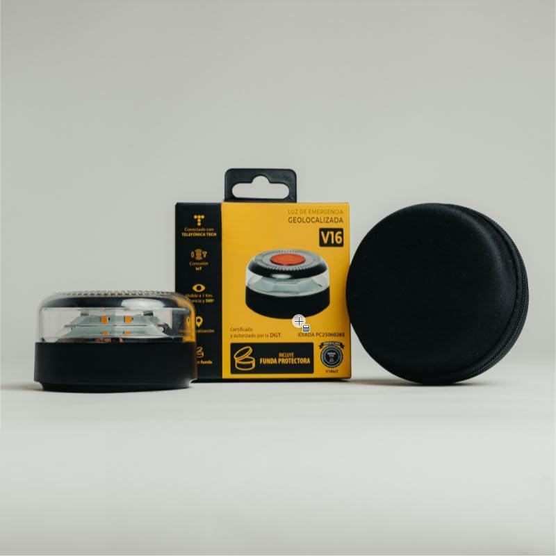 Luz de Emergencia Baliza V16 Geolocalizada, Homologada por DGT con Conectividad IoT, Datos Incluidos hasta 2038, Base Magnética, Incluye funda protectora y pilas (2) 3 Luz De Emergencia Baliza V16 Geolocalizada, Homologada Por Dgt Con Conectividad Iot, Datos Incluidos Hasta 2038, Base Magnética, Incluye Funda Protectora Y Pilas (2)