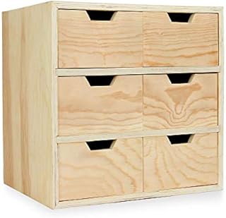 Mini Wooden Chest of 6 Drawers | Crafts & Sewing Storage Drawers | Desk Organiser | Toy Storage Units | Wardrobe Organiser | Pukkr