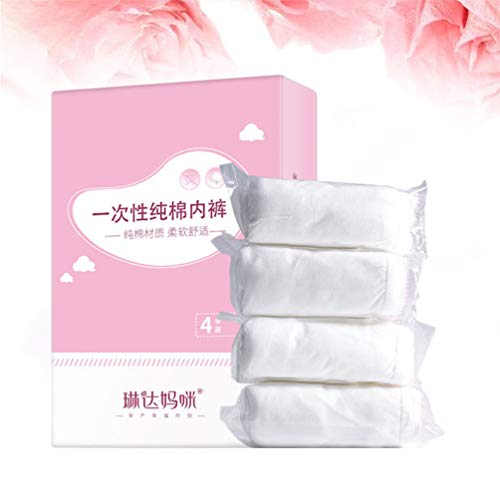 XMcKJ 4 peças de roupa íntima descartável 100% algodão portátil para viagem calcinha maternidade fem