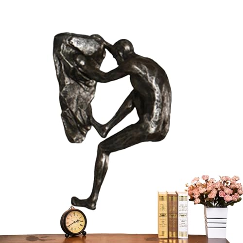 Art moderne homme grimpant Ruwshuuk, statue murale résine pour chambre enfant