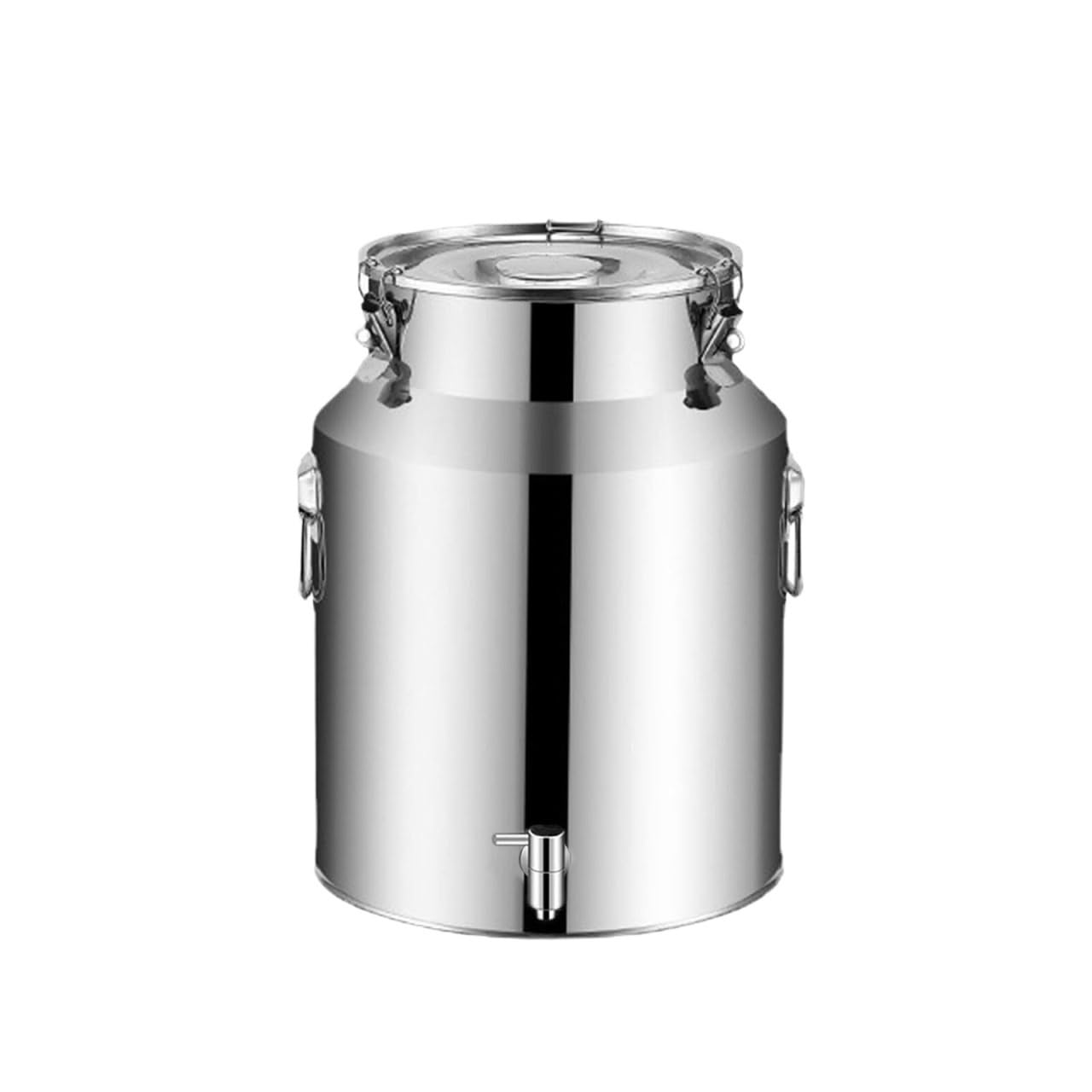 Milk Bucket Milk Can Stainless Steel Milk Bucket Milk Can Wine Pail With Spigot Storage Sealed Barrel Liquid Container Storage (Silver 35L)