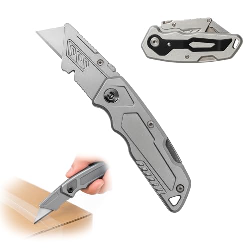 Reviews de Cutters - los más vendidos. 44 Cúter Navaja Utilitaria Abatible Cutter Cuchilla Plegable Uso Rudo Plegable Seguridad Hoja Trapezoidal Retráctil de Bolsillo | 1pza + 3 Repuestos