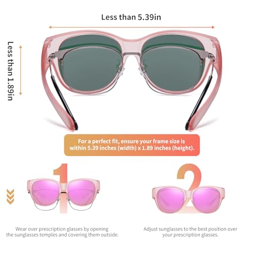 Image of GEGURI Polarized Sunglasses Fit Over Glasses for Men Women, Oversized Square Sun Glasses UV400 Protection Shades