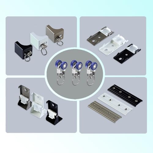 Sistema de riel de 50 cm-500 cm con clips y ganchos de alta resistencia 6