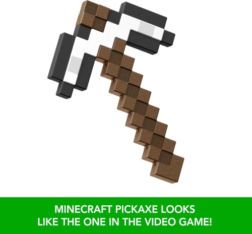 Image of Mattel Minecraft Iron Pickaxe Battle Toy, Kid-Sized Accessory
