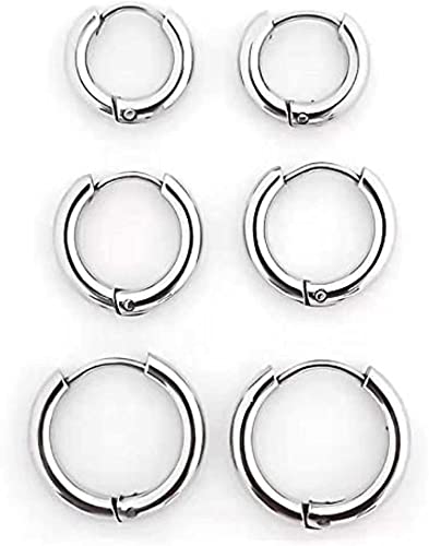 MEENAZ Stainless Steel Black Silver Gold Magnetic Clip on Piercing pressing Hoop Bali Stud Earrings Combo pack set Earing non Pierced Ear rings men boys girls gents Women MENS EARRINGS COMBO M86
