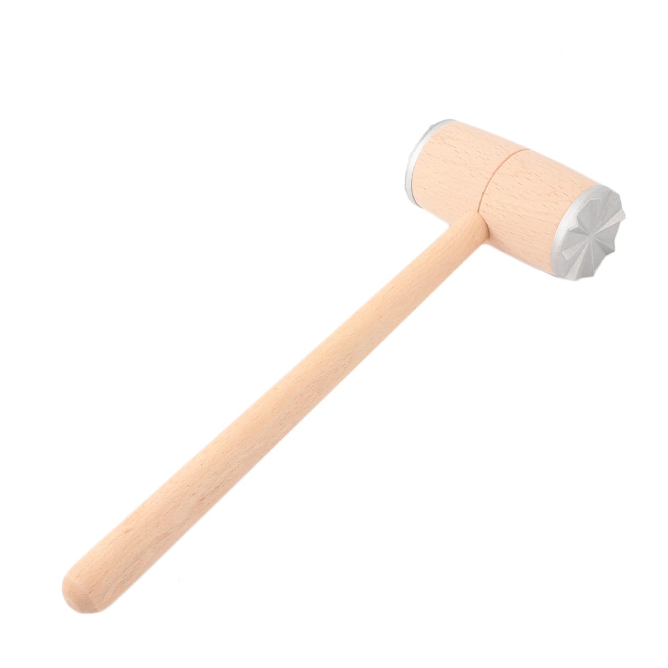 OUNONA 1Pc Double Sided Wooden Meat Tenderizer with Aluminium Nail Mallet Meat Hammer for Effortlessly Softening Beef Pork and Poultry Essential Kitchen Tool