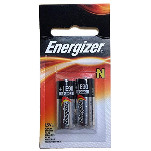 2pk Energizer E90-BP-2 N 1.5V Alkaline Batteries Replaces 810, 910A, 910D, AM5, E90, LR1SG, MN9100, N, R1, 23023A, 4001, 5U076, DRY1390, DURMN9100B2, E90, EVRE90BP2, GP910A, KN, KN2, LR01, LR1, LR1N