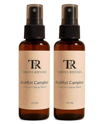 Image of AluMist Camphor Underarm Spray (Pack of 2) | Natural Alum Deodorant for Men & Women | Controls Body Odor, Sweat & Underarm Darkening | Alcohol-Free Daily Use Spray | 200 ml Total