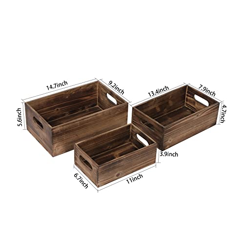 Sintosin Farmhouse Wood Crate Box Set Of 3 thumb #1