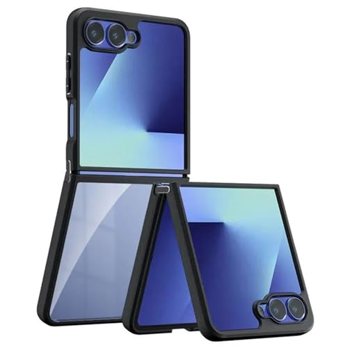 Image of Kapa Hawkeye Clear Back Cover for Samsung Galaxy Z Flip 7 | Camera Lens Protector Shockproof Slim Clear Case Cover (Black Sides)