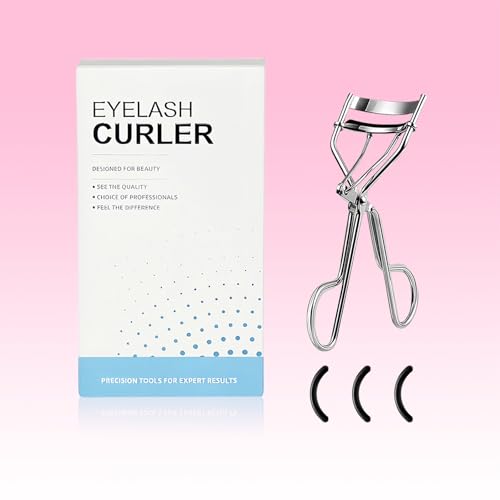 Professional Metal Eyelash Curler with Replacement Pads