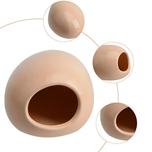 Uotyle Aquarium Ornament Ceramic Cave Fish Tank Decoration Cute Ceramic Hideout Non-Toxic Glaze Aquarium Decoration Accessories For Fish Shrimp to Breed/Hide (Orange) - Image 4