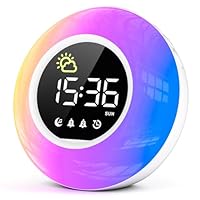 HERMIC Wecker Digital, Kinderwecker mit Nachtlicht, 12 White Noise, 2 Alarme, Snooze und Timer, Einstellbare Helligkeit und Lautstärke, Wecker Kinder für Schulanfänger Mädchen Jungen, Netzbetrieben