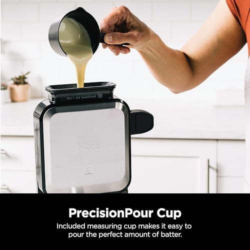 Ninja Belgian Waffle Maker Pro, 5 Shade Settings, Black/Silver, BW1001 - 5
