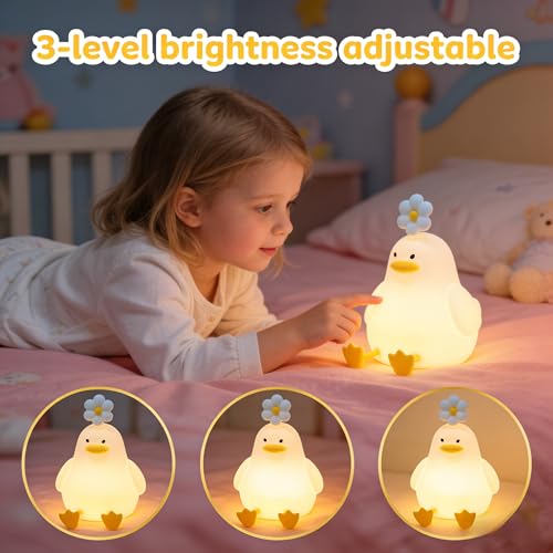 Lámpara de noche de pato con 7 colores y USB recargable miniatura 4
