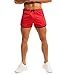 Ouber Men's Lace-Up Workout Mesh Shorts (A-Red,L)
