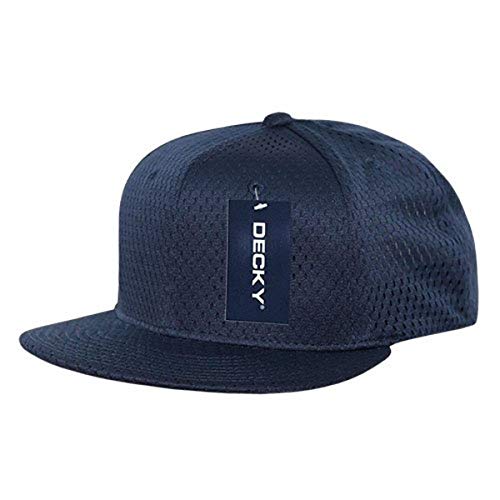 DECKY 1128-NVY Mesh Jersey Flat Bill Snapbacks, Navy
