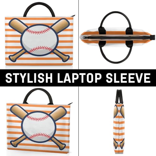 Striped Baseball Laptop Sleeve with Handle Waterproof Computer Carrying Case4