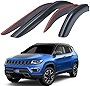 Goodyear Shatterproof Window Deflectors for Jeep Compass 2017-2023, Tape-on Rain Guards, Window Visors, Vent Deflector Visor, Car Accessories, 4 pcs. - GY003246