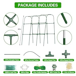 Cucumber Trellis for Raised Bed, 48x48inch U-Shape Garden Trellis for Climbing Plants Outdoor, Metal Arch Trellis for Vegetables, Plant Support for Tomato, Pea, Zucchini, Squash Cucumber Trellis for Raised Bed 48x48inch U Shape Garden Trellis for Climbing Plants Outdoor Metal Arch Trellis for Vegetables Plant Support for Tomato Pea Zucchini Squash
