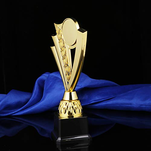 STOBOK Gold Award Troféus Estampa Flor Folha Reconhecimento de Estátuas de Troféu para Celebrações d