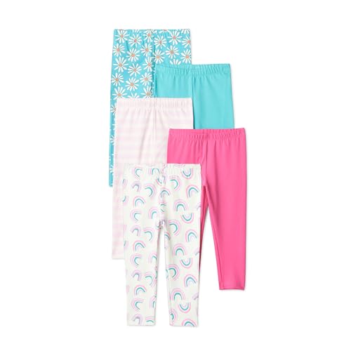 Image of Amazon Essentials Girls' Cotton Stretch Leggings, Multipacks