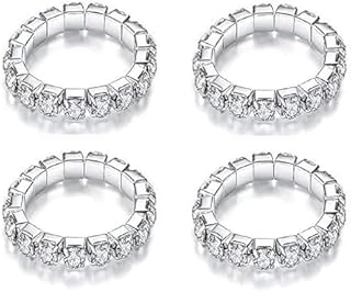 Adjustable Toe Ring Set, Clear Crystal Prong Setting, Round Stones, Fashion Jewellery for Women-picture-37