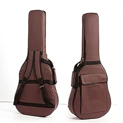 WGOEODI Sac de Guitare de 41 Pouces, imperméable épaissi et Double Bretelles en Coton Housse de Guitare Acoustique Sac de Concert, café36,38 - Les Beatles, Paul McCartney, John Lennon, RIngo Starr, George Harrison