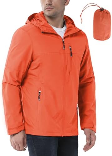 33,000ft Regenjacke Herren Wasserdicht Atmungsaktiv Packbare Leichte Jacke | Windjacke Winddicht Fahrrad Outdoorjacke & Sportjacke mit Wasserdichter Reißverschluss, Kapuze, Unterar