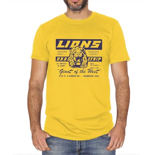 quwomu T Shirt Man Once Upon a Time in Hollywood Brad Pitt Lions Tarantino Men T-Shirt Banana Yellow
