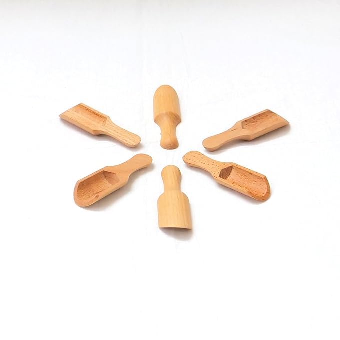ZAEGO Multi Use Wooden Scoops Spoons Measuring Modern Design Cooking Accessories Use for Home, Salt, Spices, Sugar, Coffee, Tea, Kitchen, Restaurants. - (6 PCS) 1