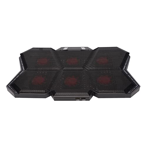 Almofada Cooler para Laptop Yctze RGB Com Ventiladores Silenciosos Ajustáveis ​​de 6 Velocidades, Te