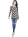 Allegra K Women's Long Sleeves Scoop Neck Casual Striped Chevron Print Tunic Top X-Large Dark Gray