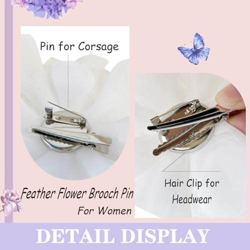 Broches florales elegantes para cabello color azul claro miniatura 5