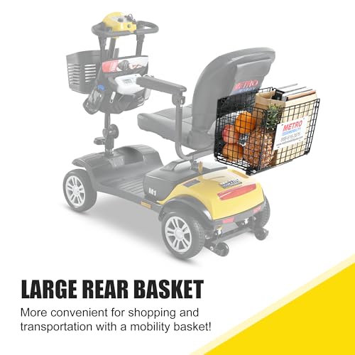 Folding Mobility Scooter for Seniors 4 Wheel Scooter for Adults Electric Medical Scooter Compact for Foldable in Boot Trunk for Traveling with Seniors (Yellow) - Thumbnail 3