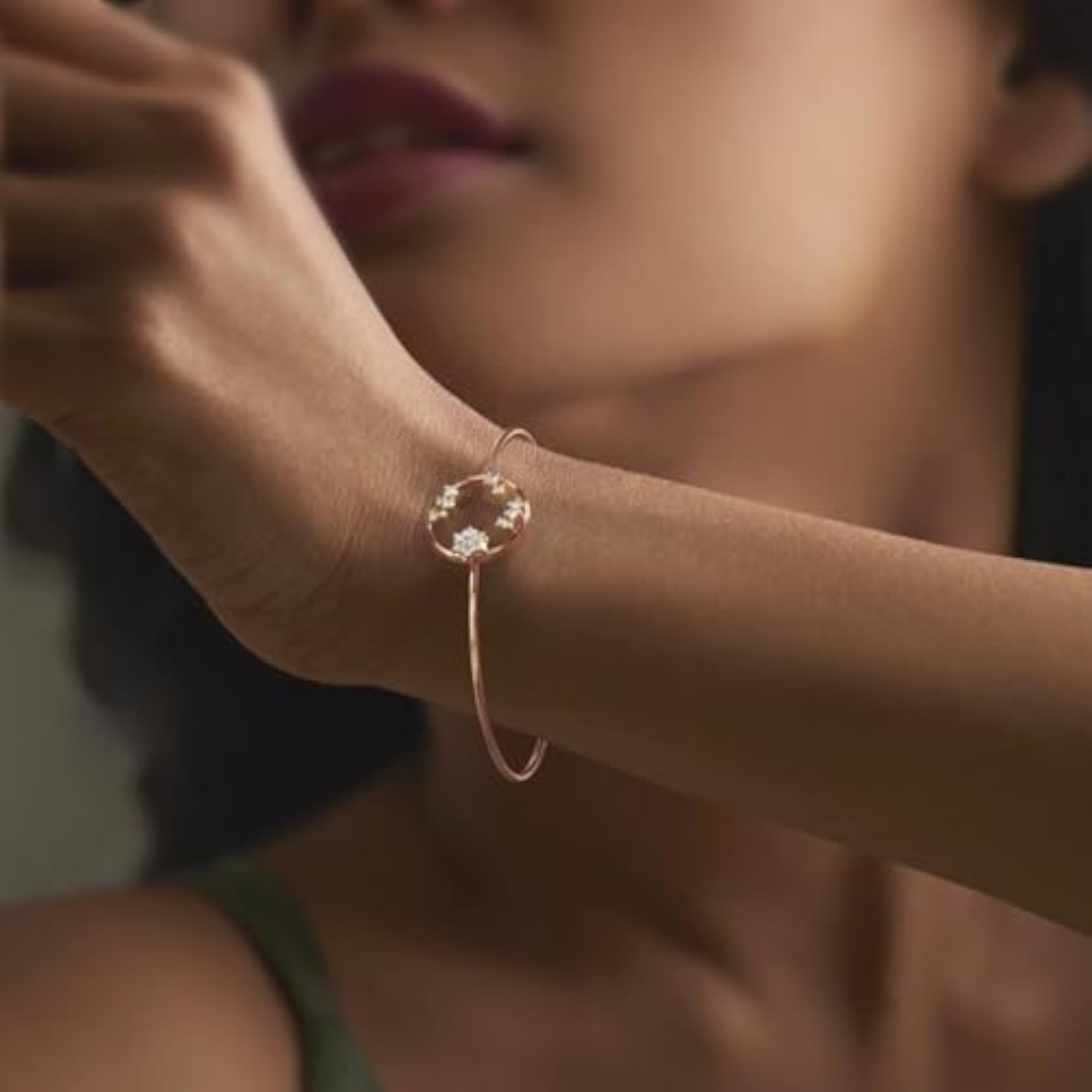 Women's Plated Cubic Zirconia Studded Kada Bracelet, Stylish