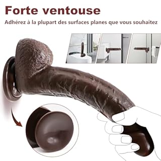 23.49cm Gode XXL Réaliste Large Sex Toýs Femme Clitoridien Puissant Godemichés Silicone Stimulateur du Point G Anal Sex Toys avec Ventouse,Matériau sans Danger pour le Corps,Courbée Boules Flexibles