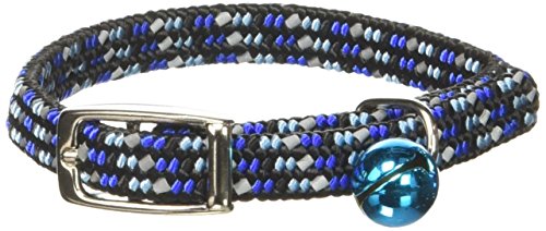 Coastal Pet Products CCP7721BLU Li'l Pals Elasticized Reflective Adjustable Kitten Safety Collar with Bells, Blue