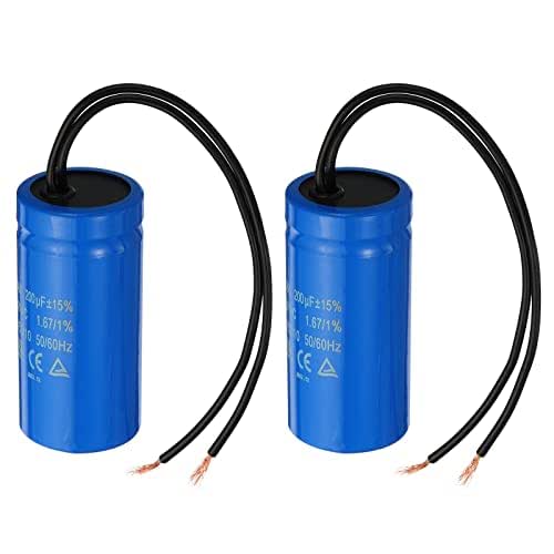 PATIKIL CD60 Run Capacitor, 2 Pack 200uF 250VAC 2 Wires