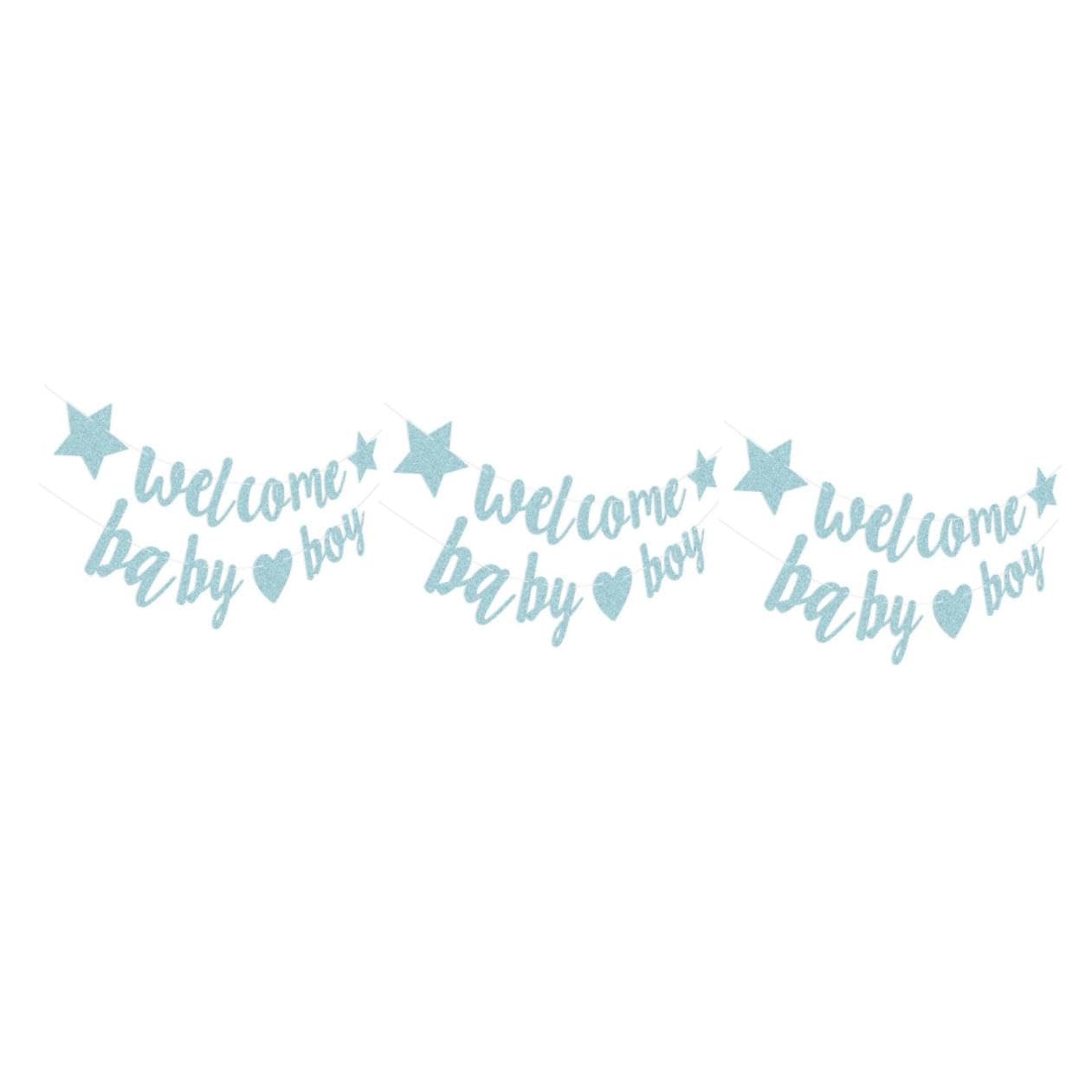 MAGICLULU 3 Decorazioni Per Feste Striscioni Per Rivelazione Del Decorazioni Per Baby Shower Striscioni Di Benvenuto Per Neonati Bandiera Da Appendere Con Glitter