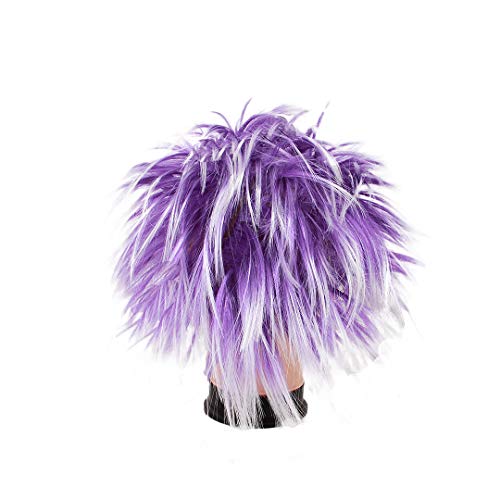 Multifit Unisex Funky Spiky Wigs Crazy Halloween Costumes Cosplay Punk Wig Accessory(Purple)