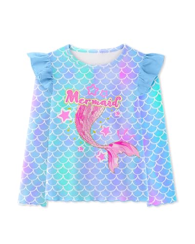Girls Unicorn Mermaid Ruffle Graphic Tee (3-8 T)